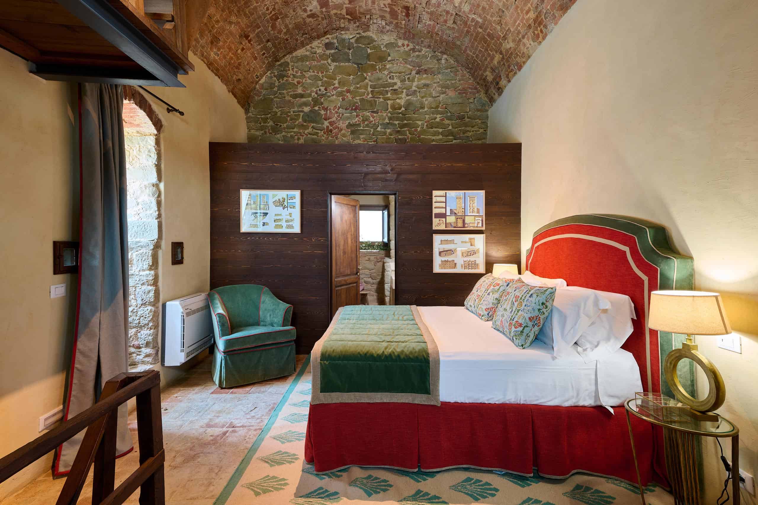 fotografia di interni Suite castello di Gargonza